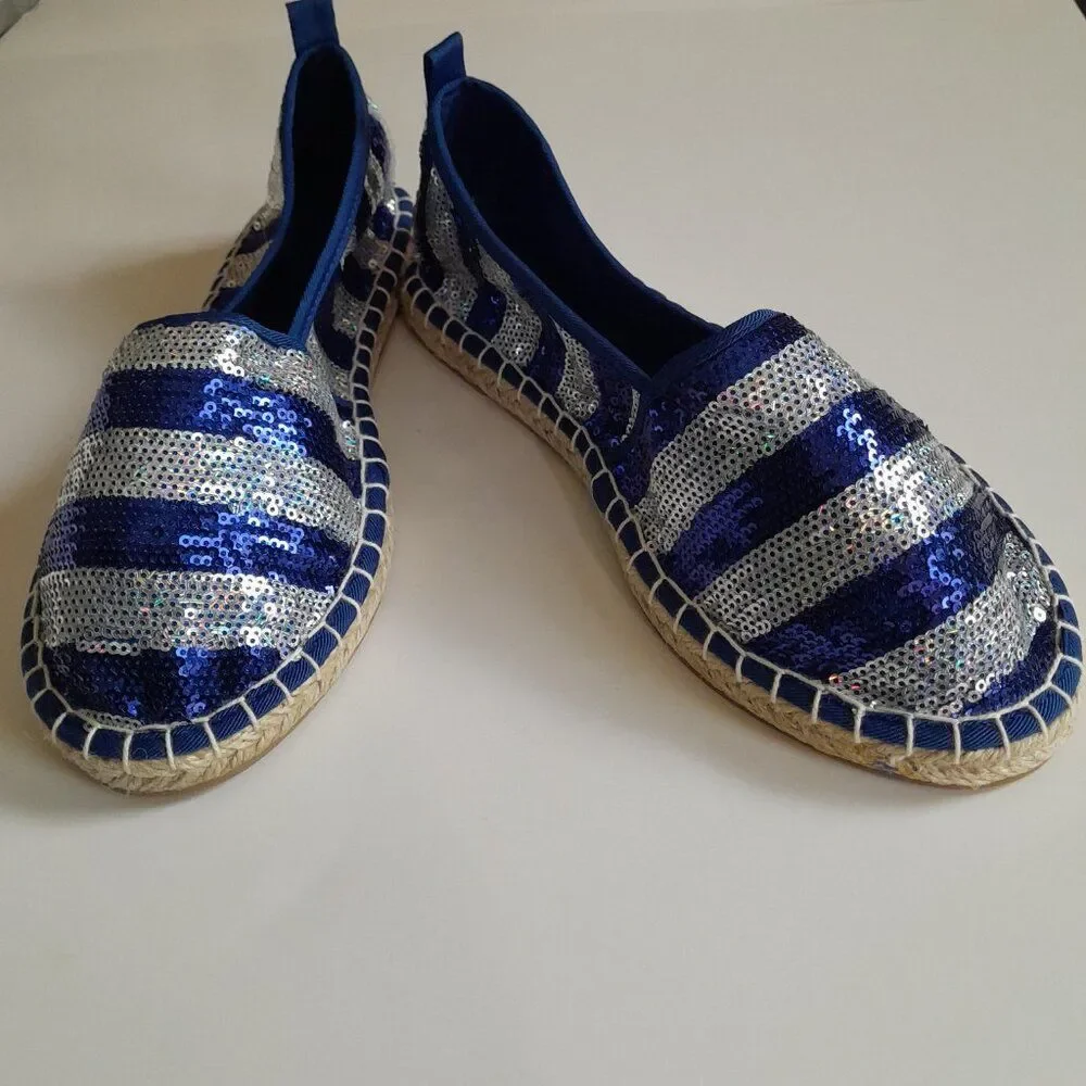 Pep step patriotic espadrille sequin loafer shoes TONY SS04 Size 7.5 Color Blue